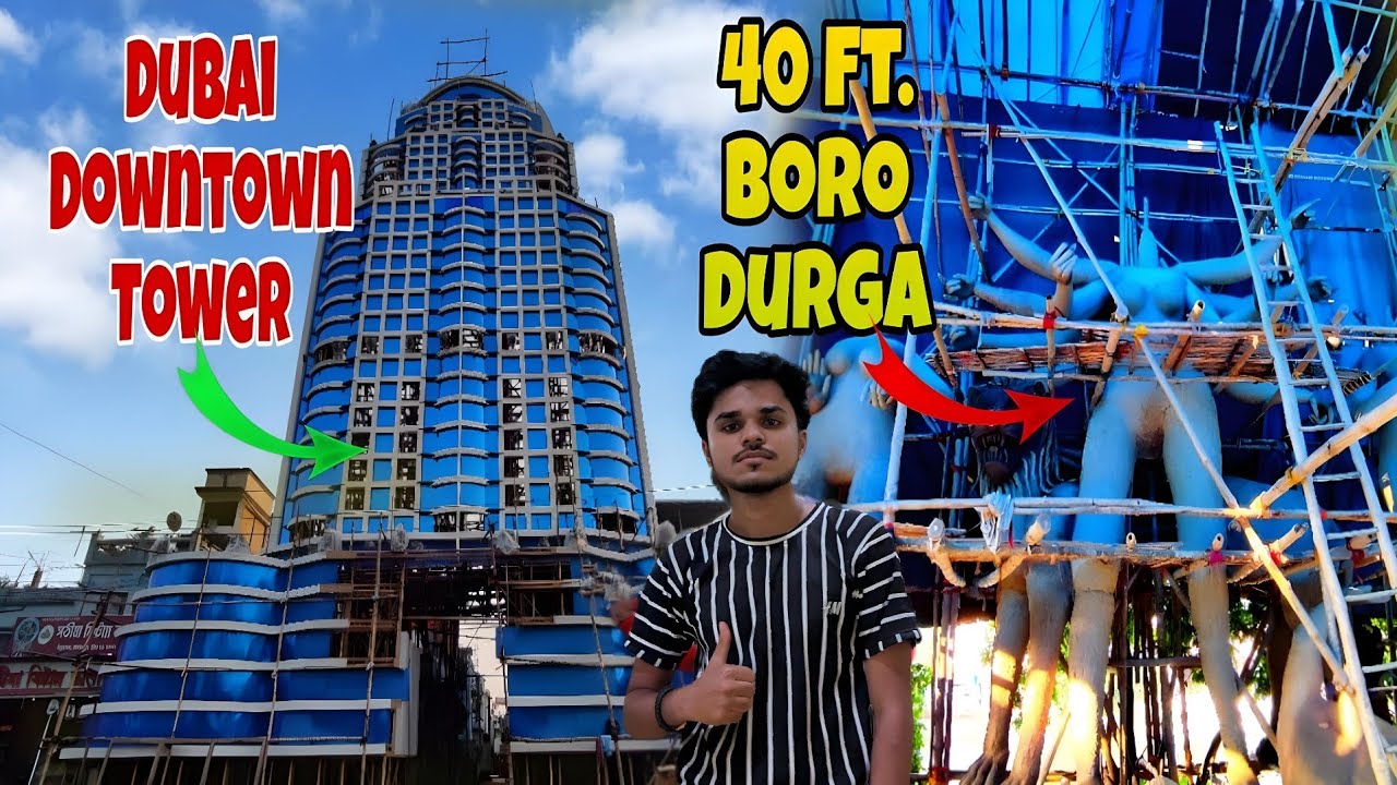 KOLKATA DURGA PUJA PANDAL DUBAI CITY THEME❗ SALT LAKE IB BLOCK ❗KOLKATA SALT LAKE NO 1 PANDAL ❗
