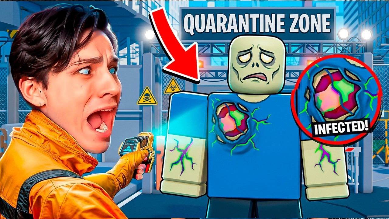 У НЕГО ЗОМБИ ВИРУС!😱 РАБОТАЮ ОХРАННИКОМ В КАРАНТИННОЙ ЗОНЕ в РОБЛОКС!☢️