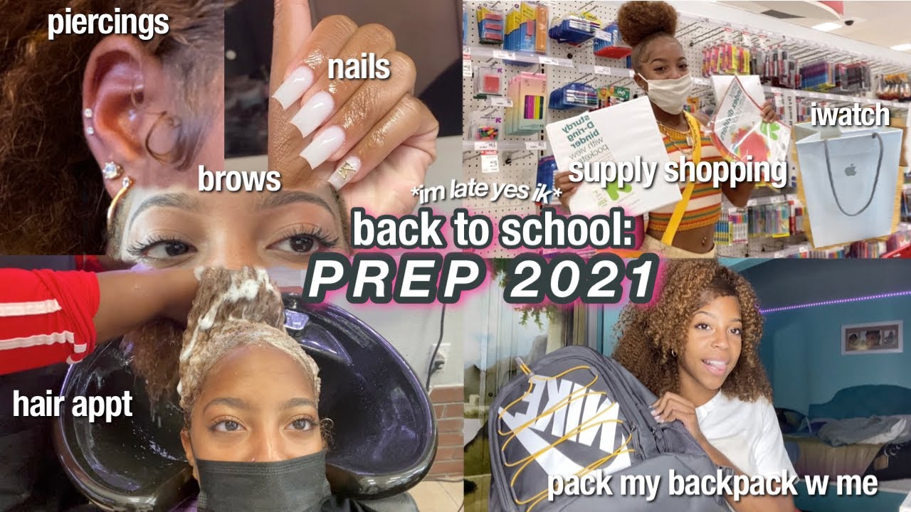 BACK TO SCHOOL PREP 2021: hair/nail/brow appts., new piercings, supply shopping, iwatch unboxing
