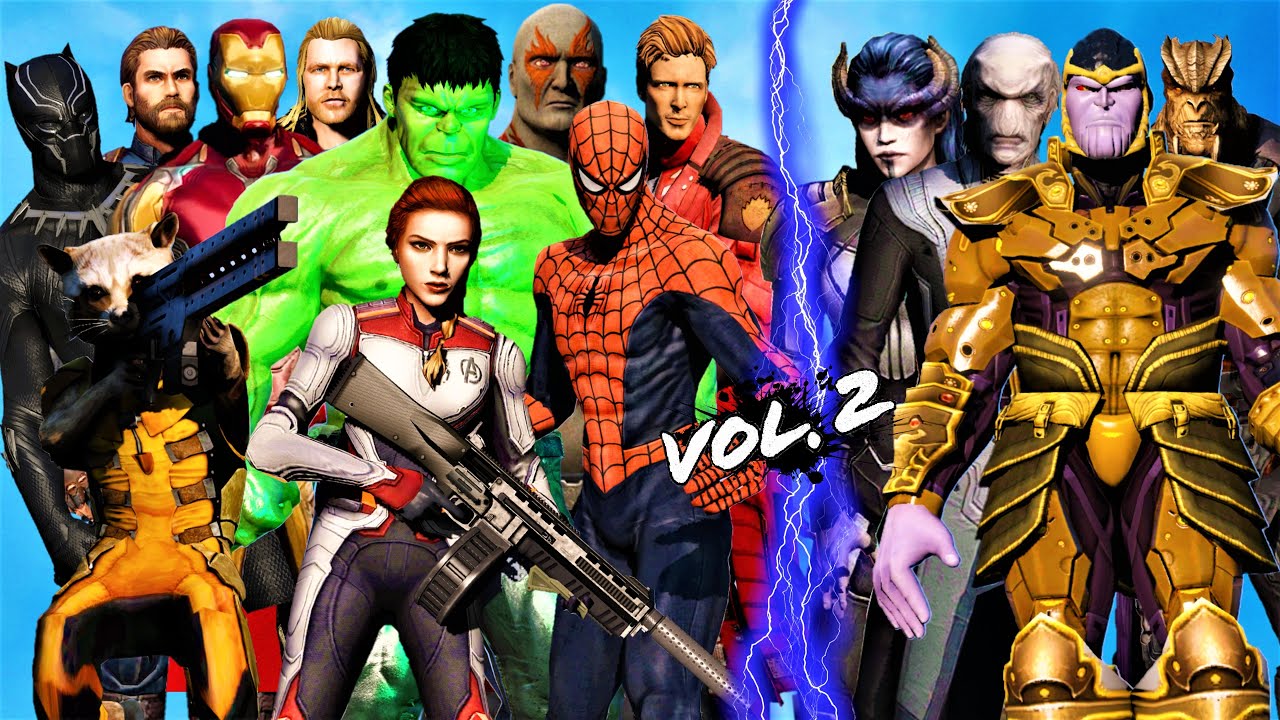 The Avengers and Guardians Of the Galaxy vs Thanos