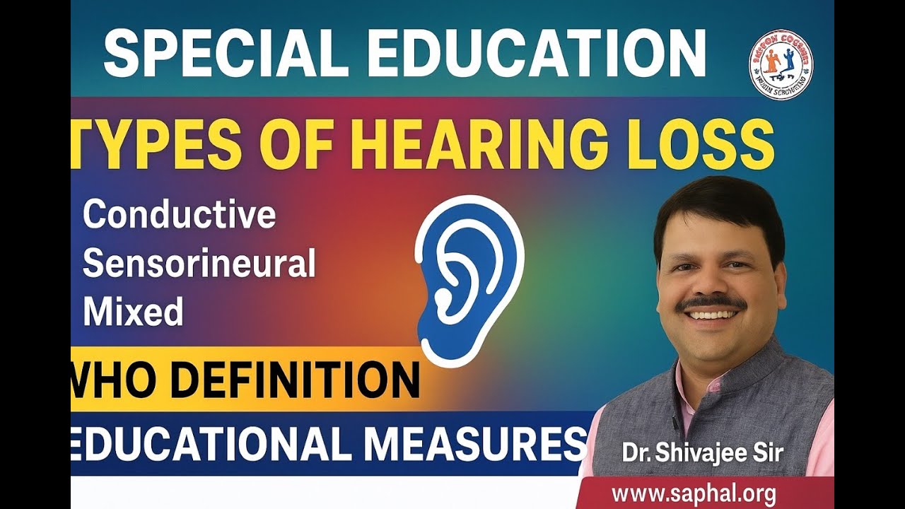 Types of Hearing Loss in Special Education | श्रवण क्षति के प्रकार | D.Ed (IDD) | Dr. Shivajee Sir