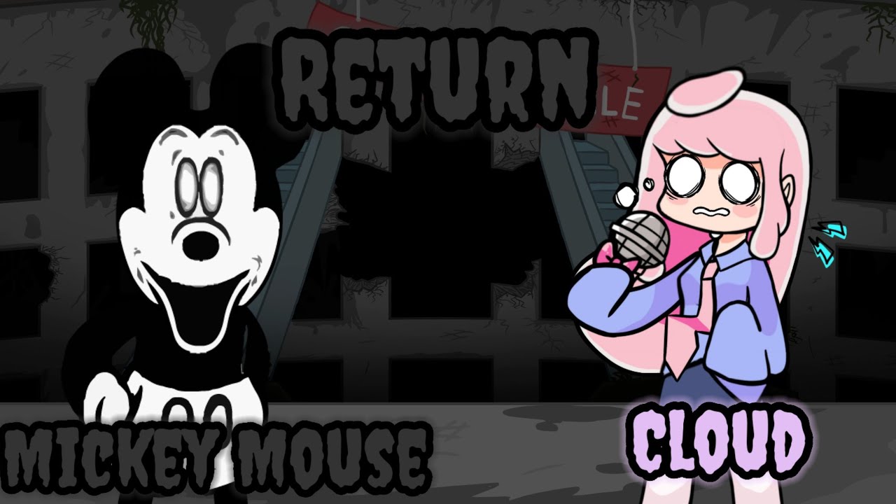 Fnf Vs Cartoon Cat Rerurn But It's Mickey Mouse And Cloud Sings it