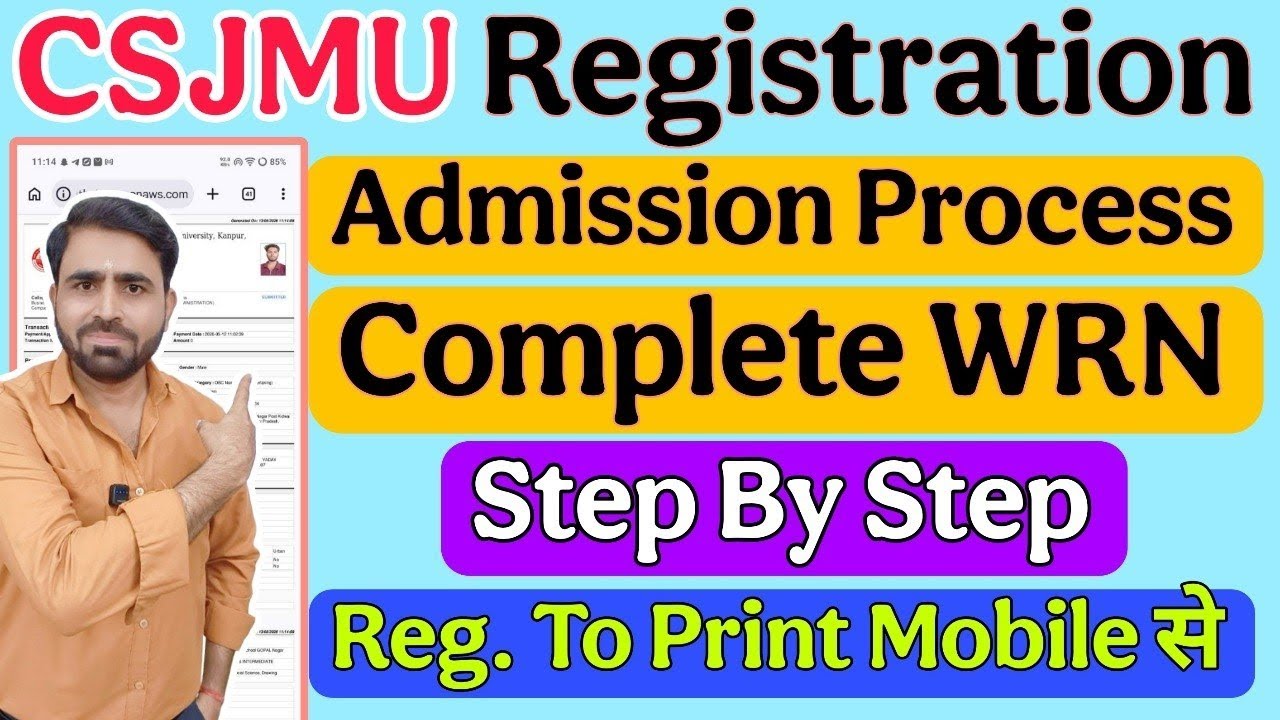 WRN Registration | WRN Registration CSJMU | WRN | CSJMU Admission | CSJMU Registration Process 🥰
