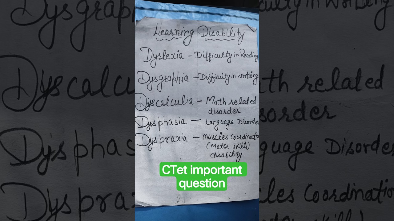 learning disability 🔥🔥 || hp tet || CTET important questions