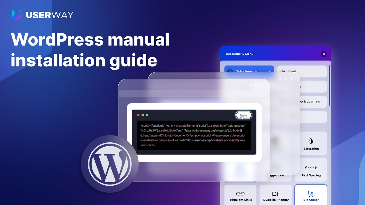 How to Install UserWay on your WordPress Site Manually