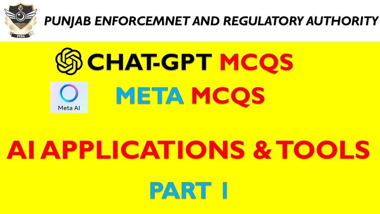 CHAT GPT MCQS l META MCQS l AI APPLICATIONS l PERA SYLLABUS l PERA APPLICATIONS MCQS l PART 1