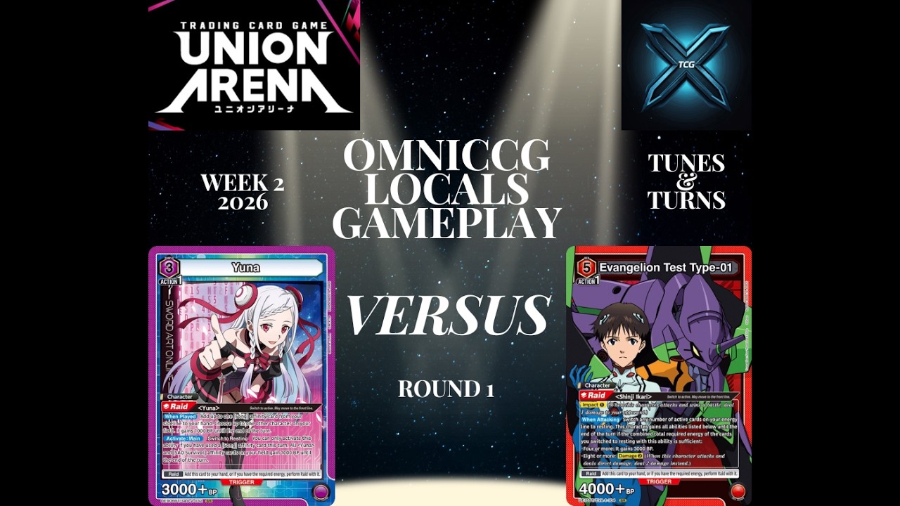 Union Arena TCG - Locals Gameplay Video - Week 2 Round 1 - SAO Purple Songs VS Red Eva Mechs