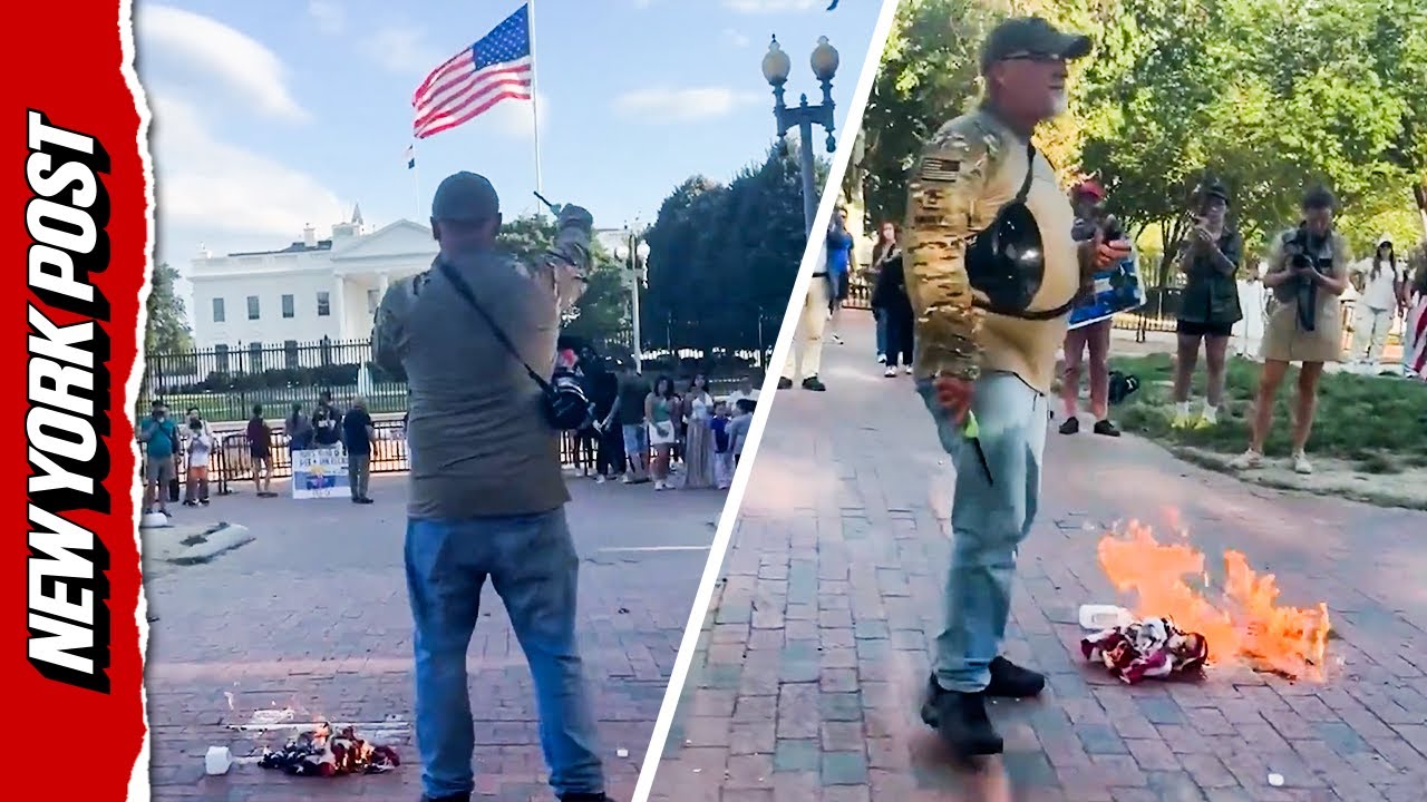 Man Arrested for Burning American Flag Outside White House Hours After Trump Banned the Act
