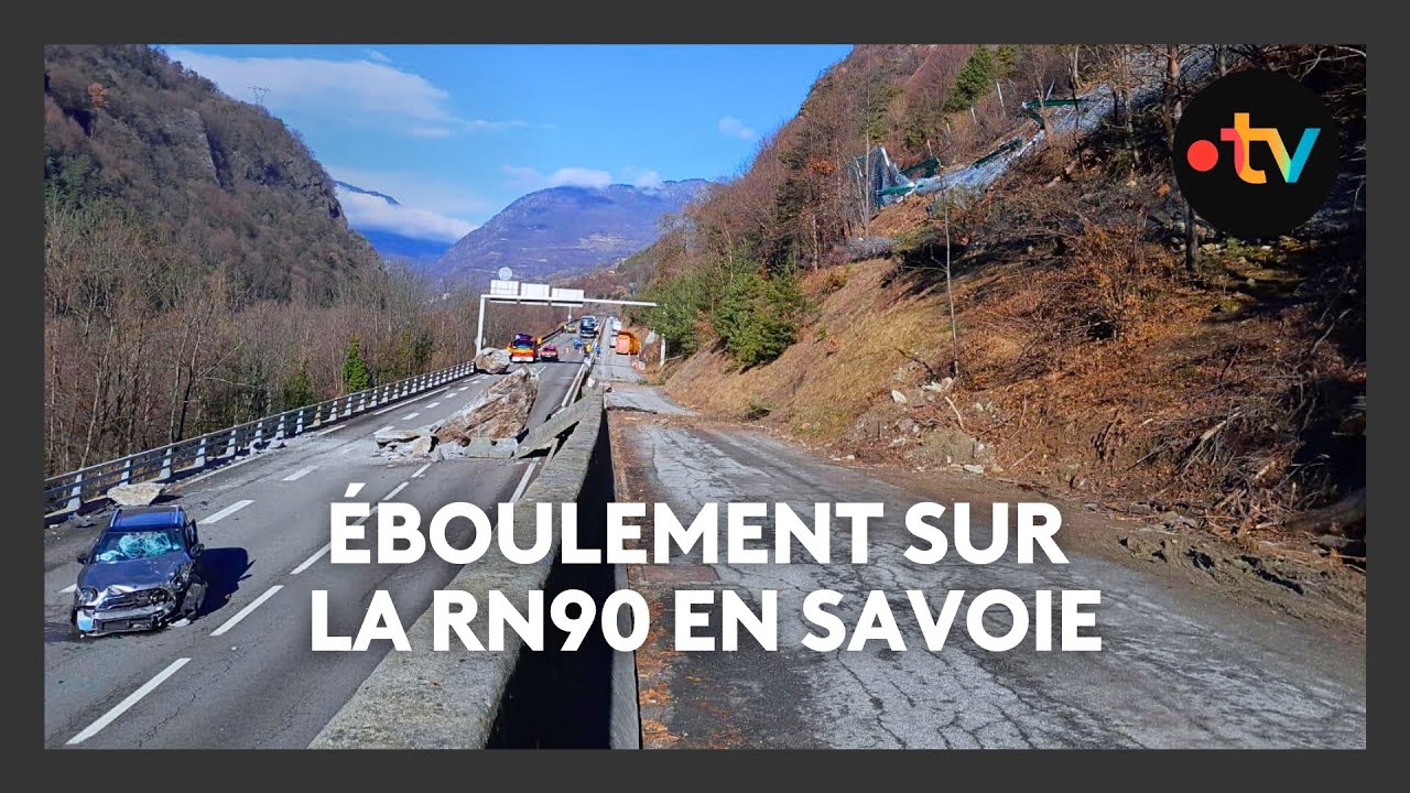 &Eacute;boulement sur la RN90, la route des stations de ski de Tarentaise