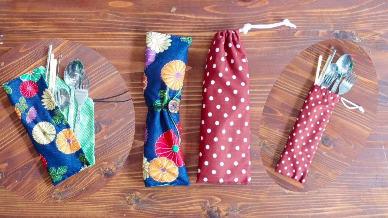 How to Make Cutlery Pouch | DIY Utensil Pocket | DIY Tempat Peralatan Makan