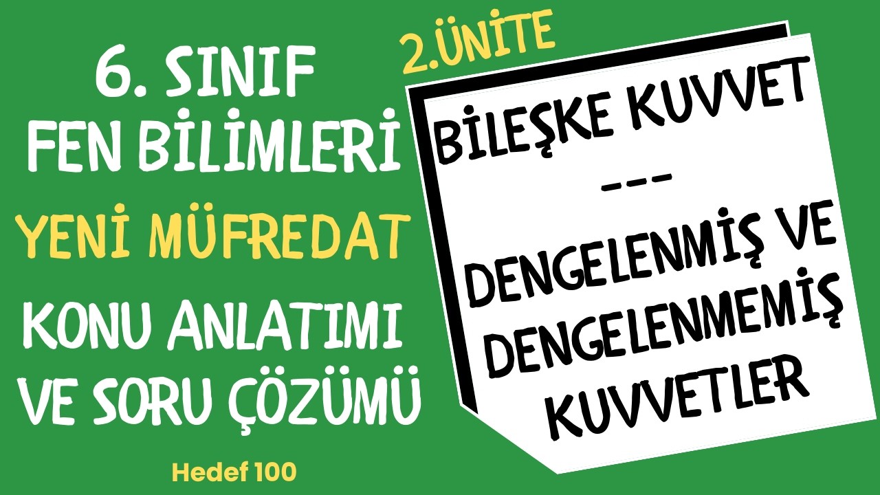 6. Sınıf Fen Bilimleri | Bileşke Kuvvet | Dengelenmiş ve Dengelenmemiş Kuvvetler | Yeni Müfredat
