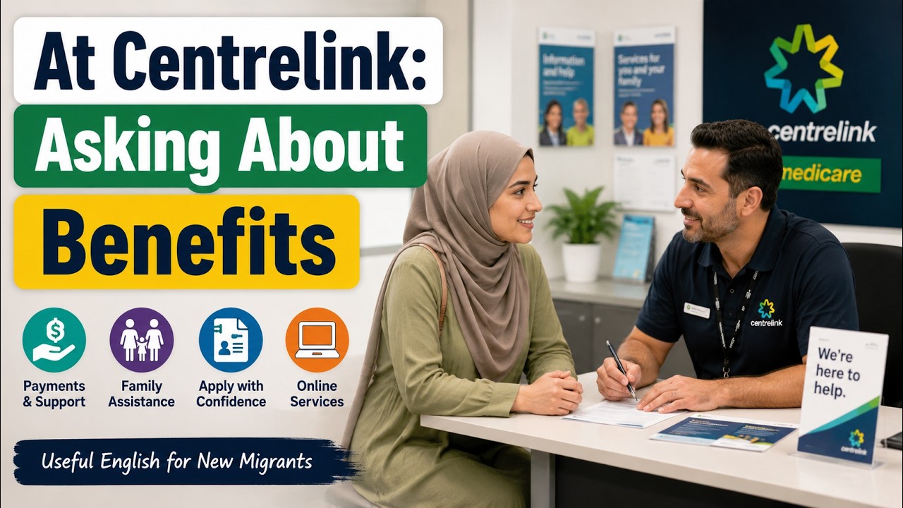 At Centrelink: Asking About Benefits | English Conversation