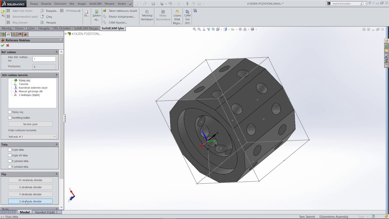 Solidcam 4 Eksen Pozisyonlamalı İşleme