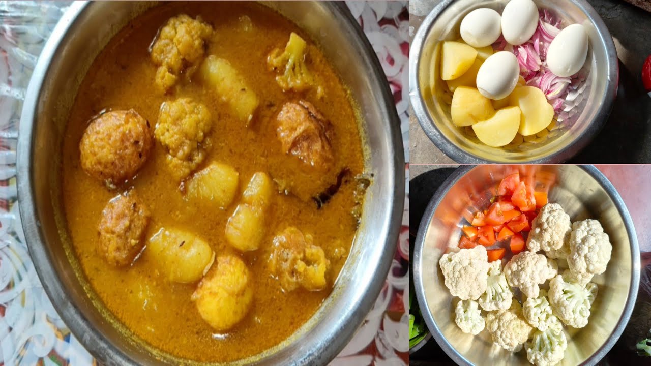 ফুলকপি আলু দিয়ে ডিমের ঝোল 😊❤️