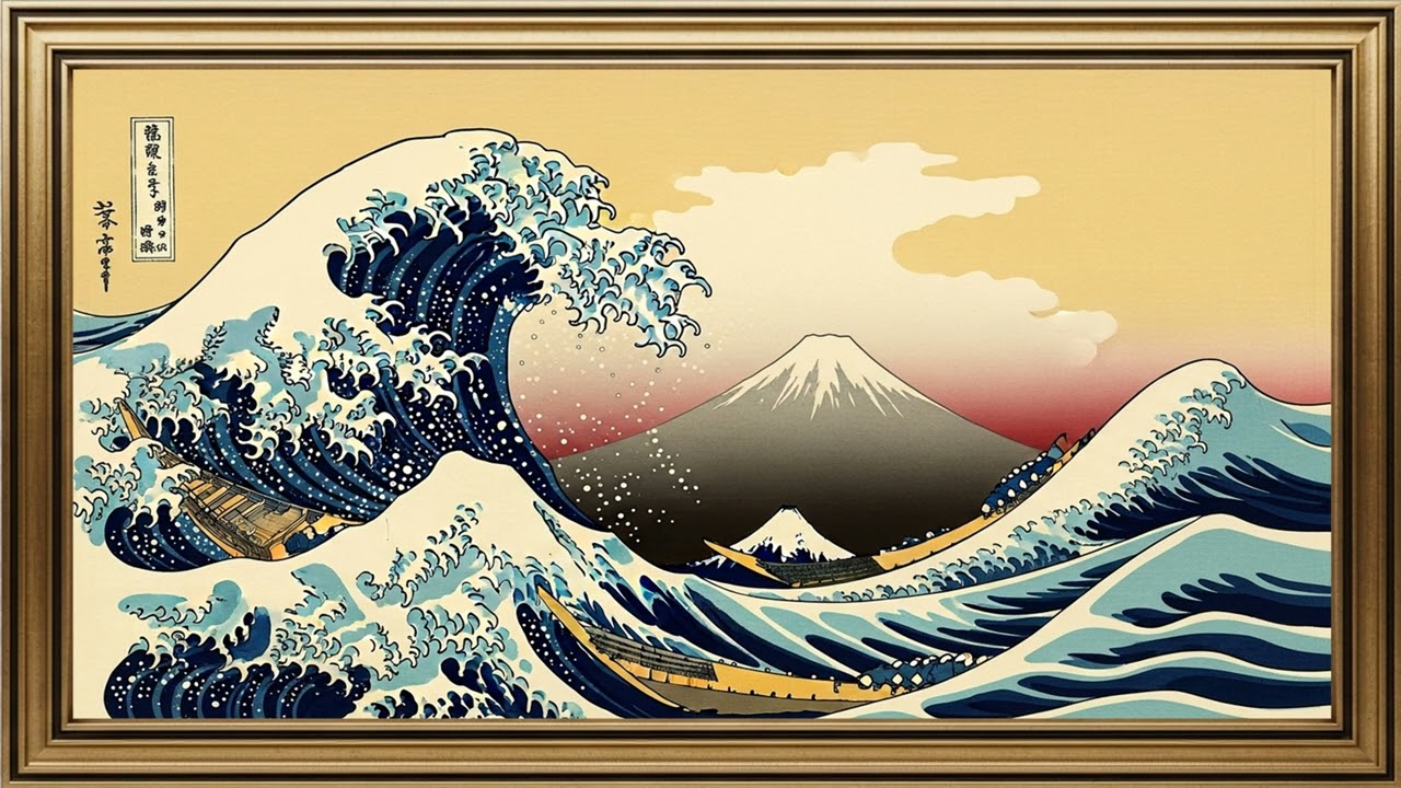 Katsushika Hokusai – Japanese Ukiyo e Dynamic Modern Art 4K Wallpaper  Drip Painting Masterpiece