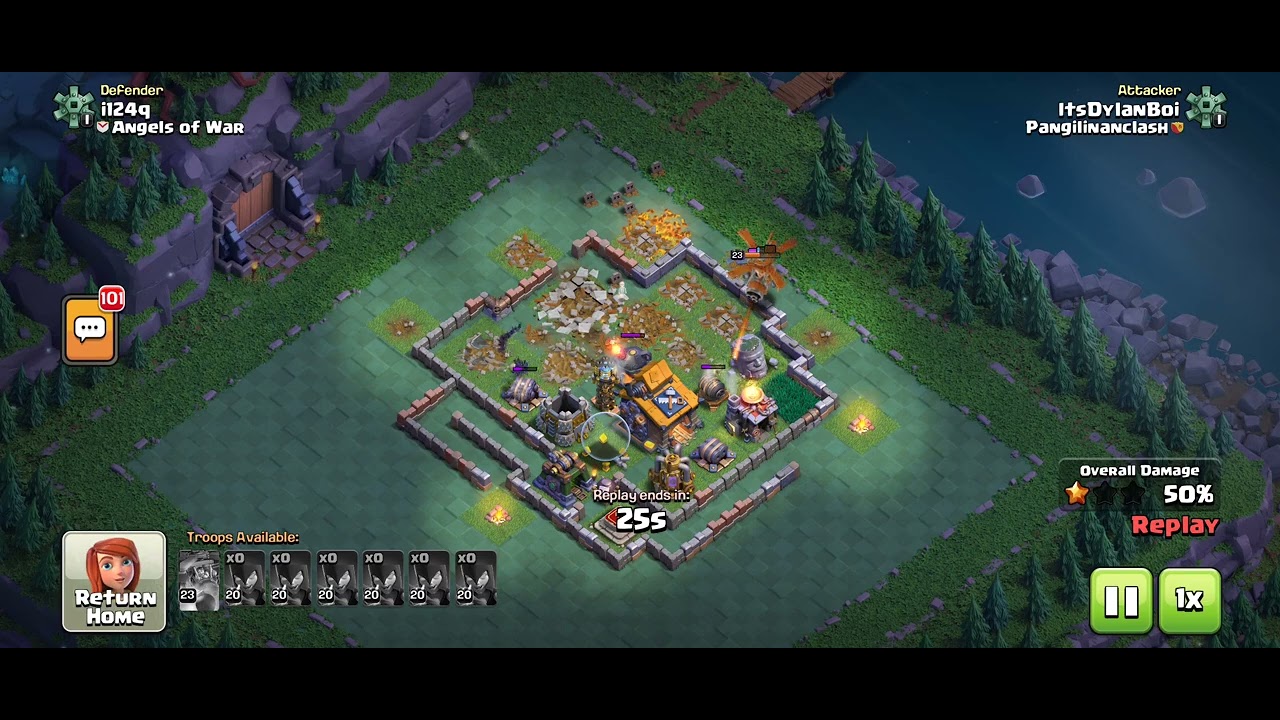 Clash of Clans EPIC builder base defense against lvl 20 witches!!!