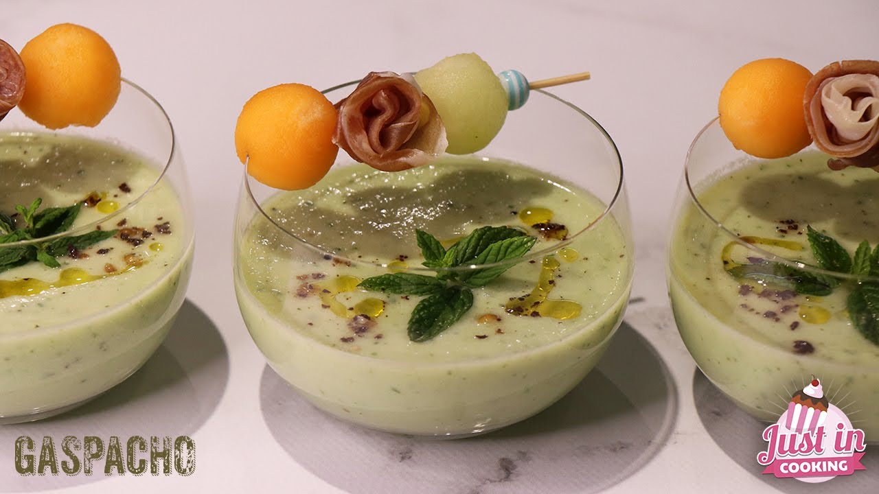 Recette de Gaspacho Concombre Melon Menthe