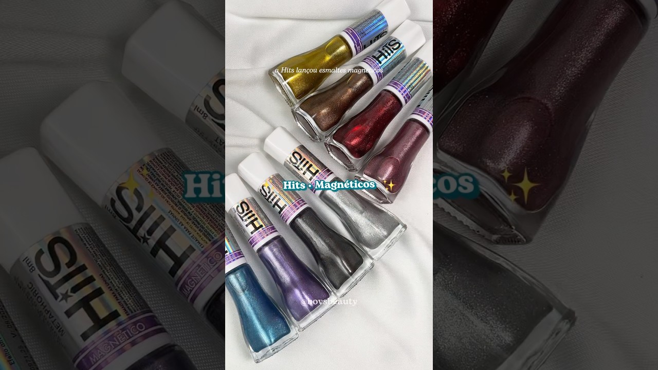 testei os esmaltes MAGN&Eacute;TICOS de Hits 💖 #unhanatural #esmaltesmagn&eacute;ticos #esmaltes #pintandoasunhas
