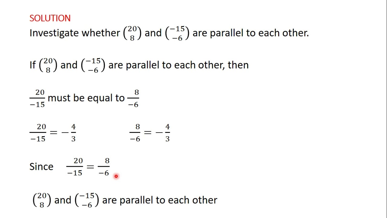 28 Parallel Vectors