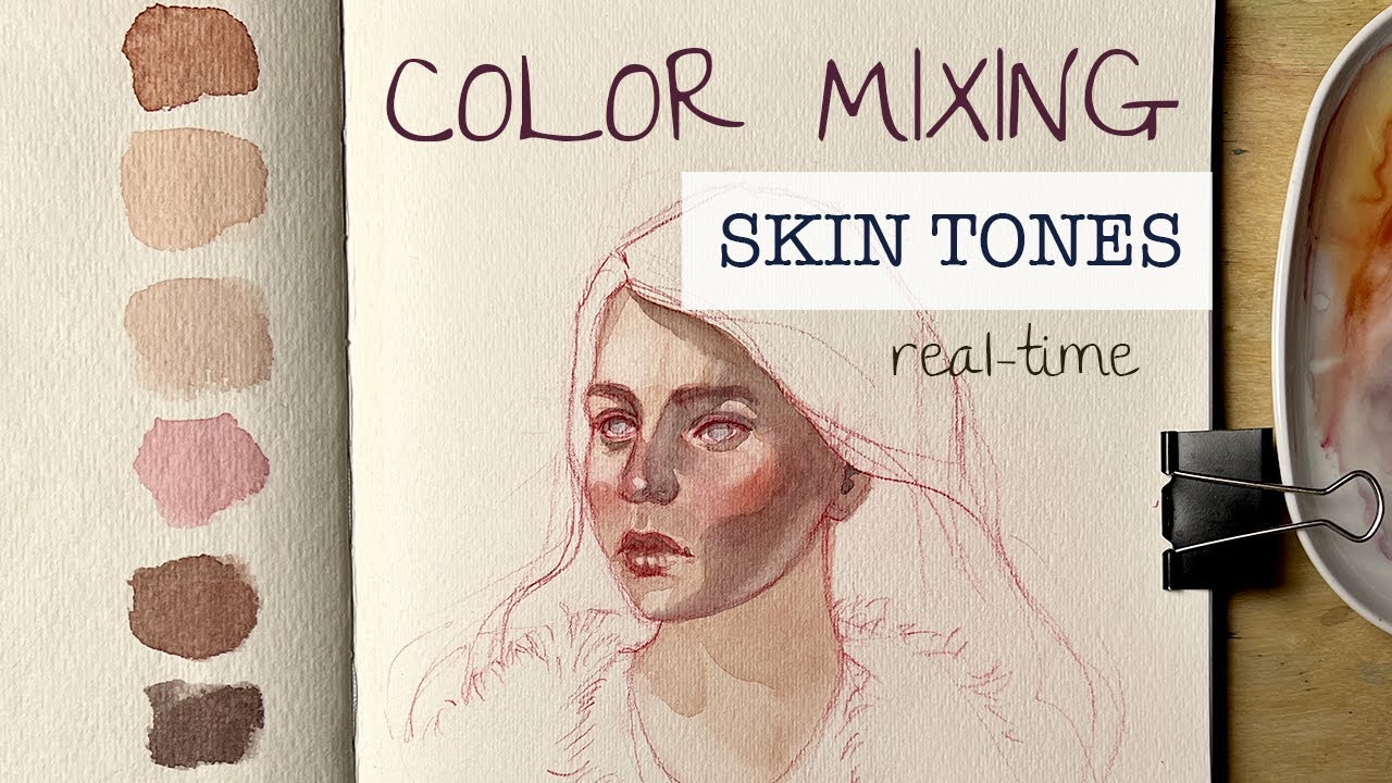 How to mix SKIN TONES with watercolor | Real time COLOR MIXING tutorial
