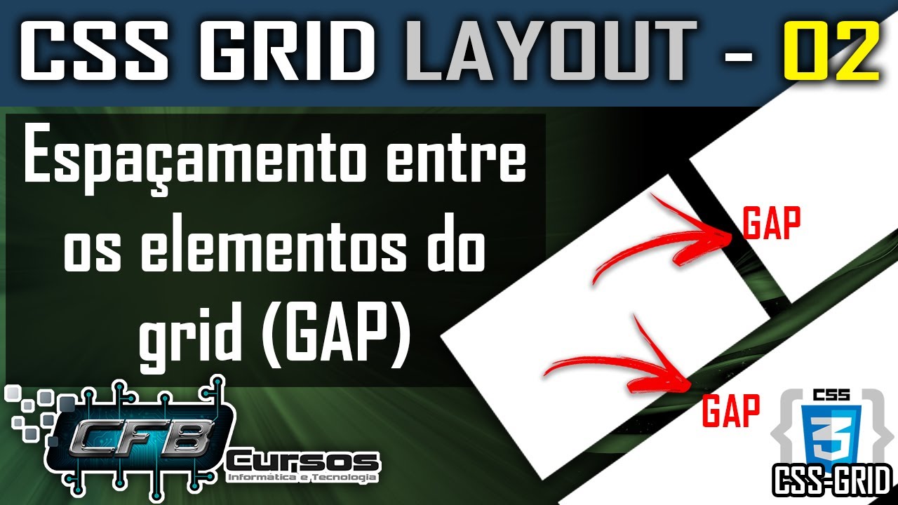 Espaçamento entre as células do GRID (GAP) - CSS GRID LAYOUT - Aula 02