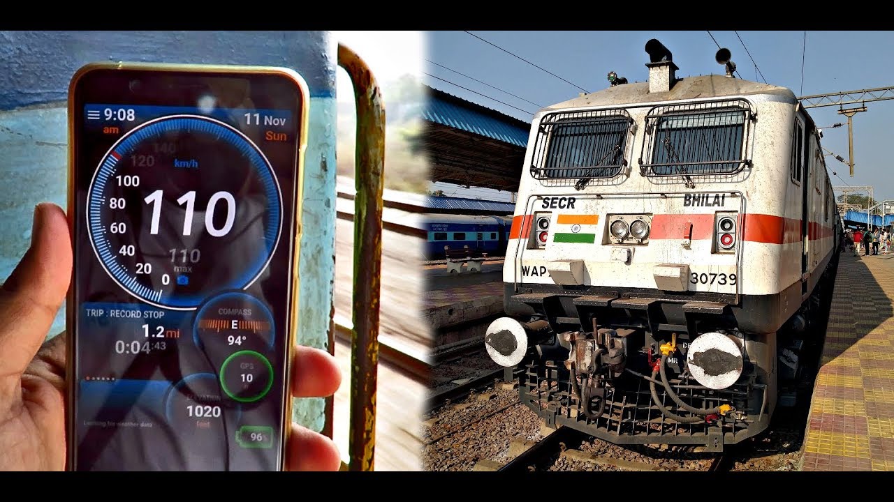 0-110 kmph in 110 Seconds : WAP7 MAD Acceleration with 9 coaches (Indian Railways)
