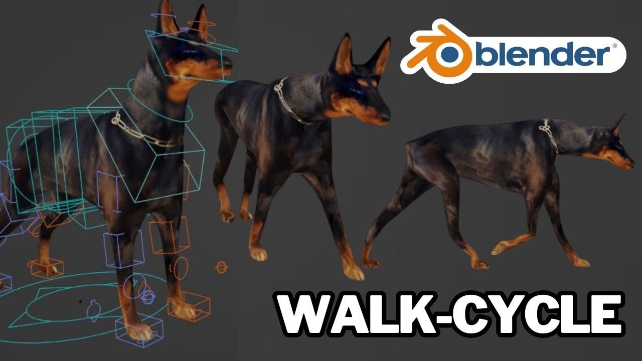 Blender 3D Animation Tutorial : Dog Walk-Cycle in Blender