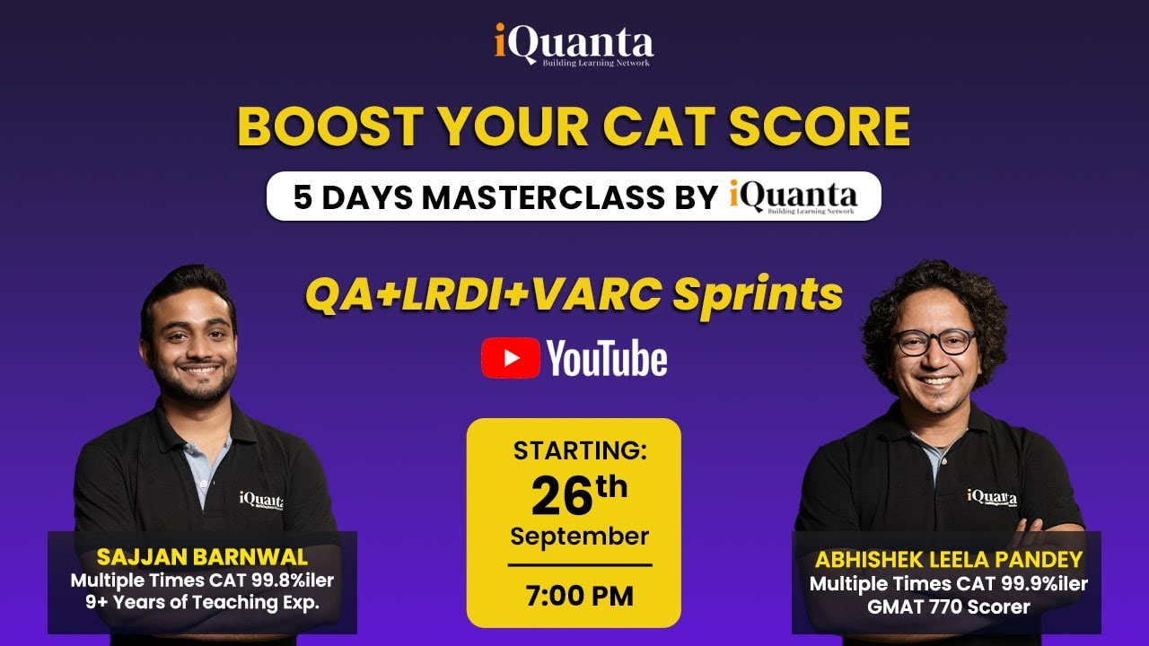 LrDi Sprint 🏃🏃🏃 | 30th Sep 2022 | Pre CAT Crash Course | iQuanta