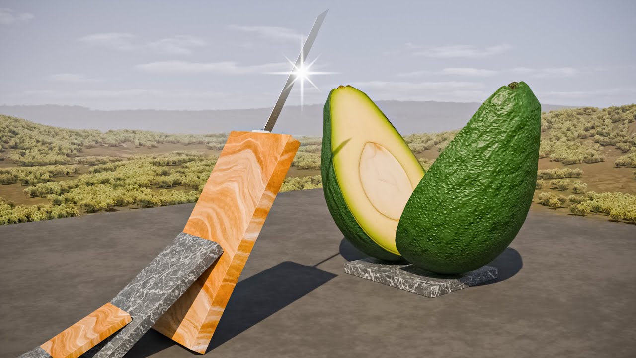 Giant Avocado Cut by Domino!