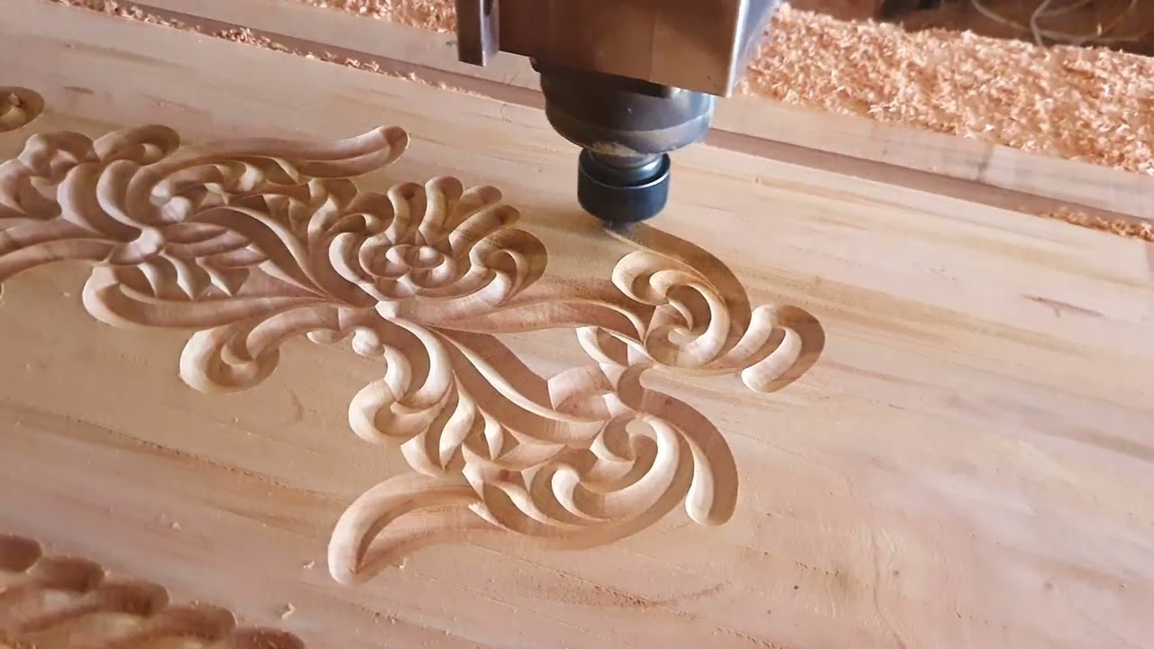 Royal Wooden Door Design / 2D CNC Door Pattern / CNC Machine Wood Carving Process
