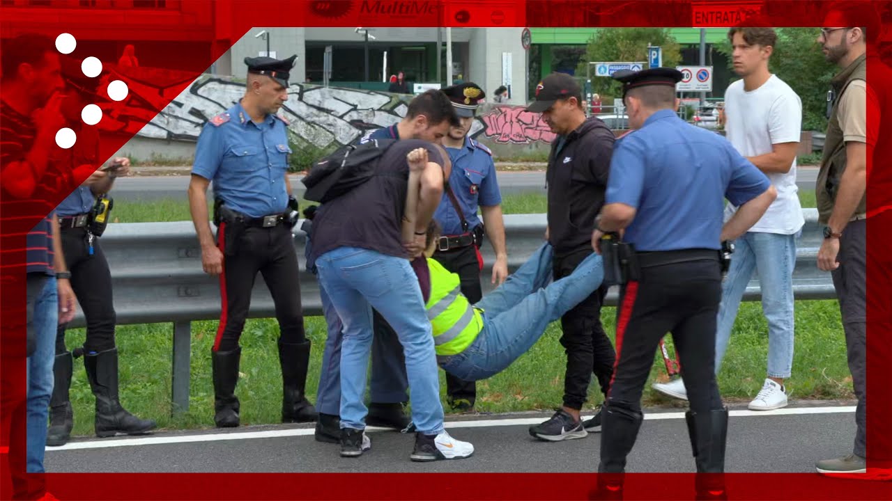 Polizia e Carabinieri rimuovono gli attivisti per il clima dopo il blocco di Viale Fulvio Testi
