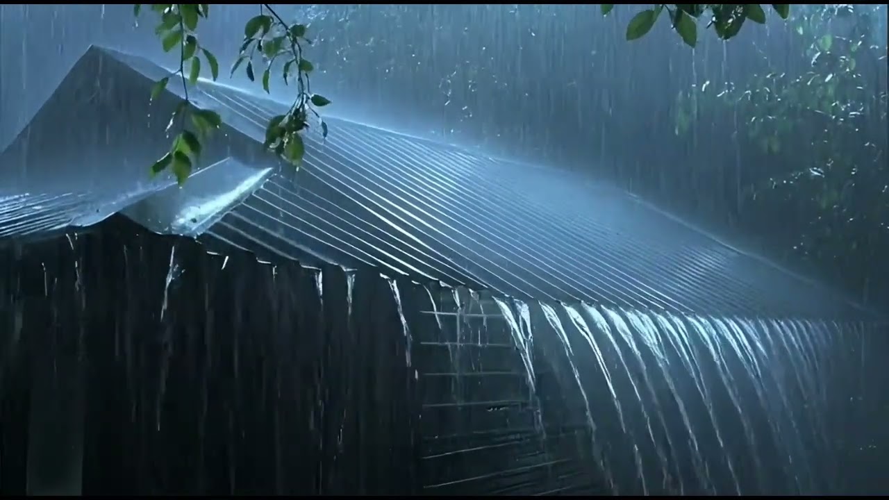 Rain on Tin Roof at Night 🌧️ Cozy Cabin Rain Sounds for Sleep (10 Minutes) | #relaxing 