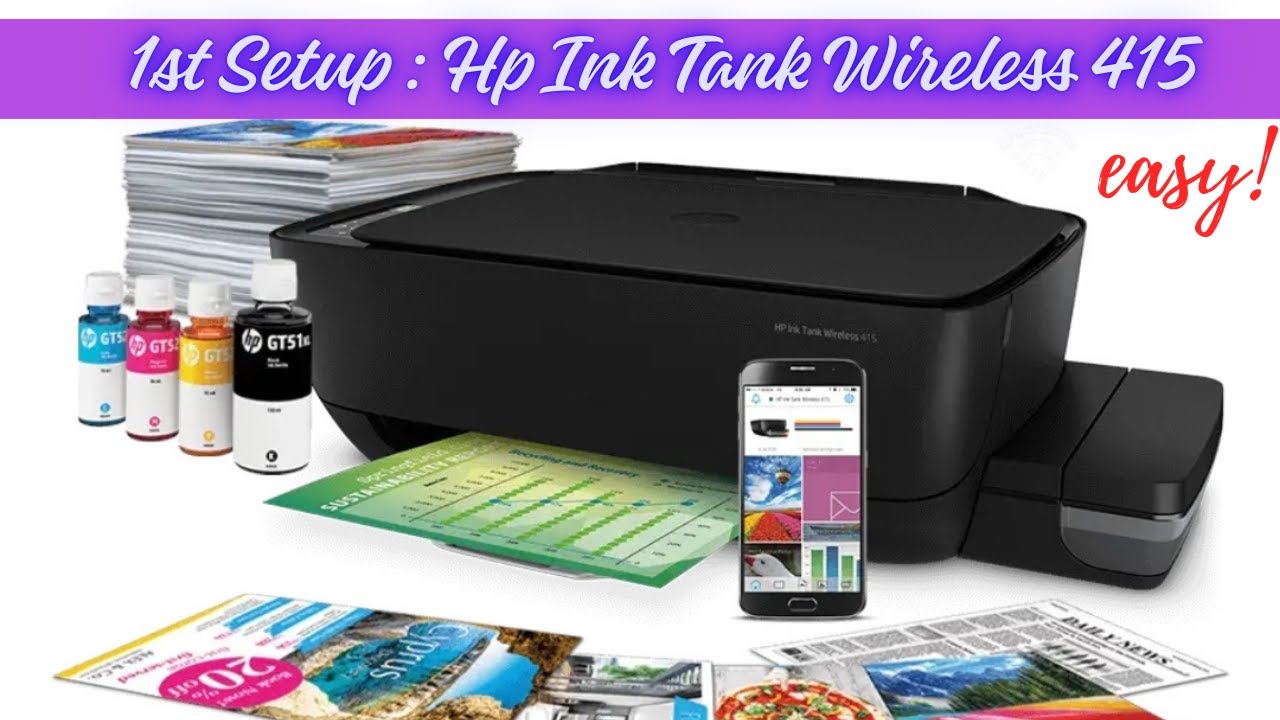 Hp ink Tank wireless 415 (1st Printer Setup) #printer #hp #wireless #diy 