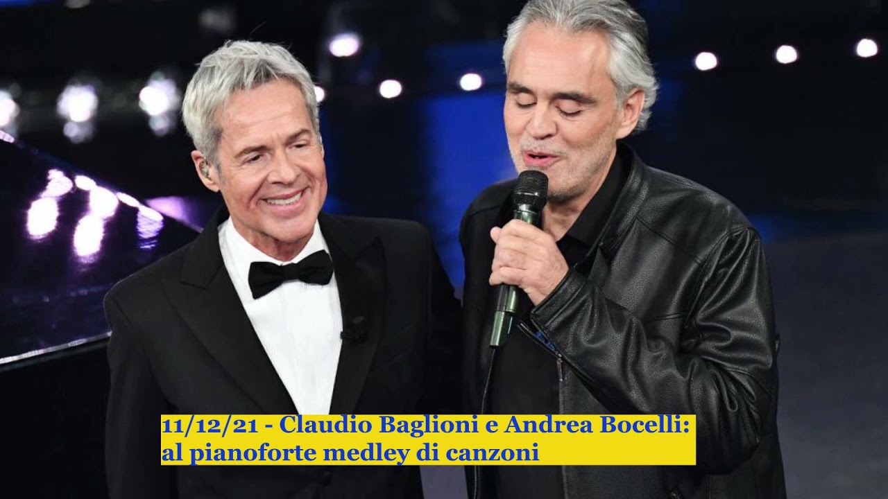 11/12/21 - Claudio Baglioni e Andrea Bocelli: al pianoforte medley di canzoni