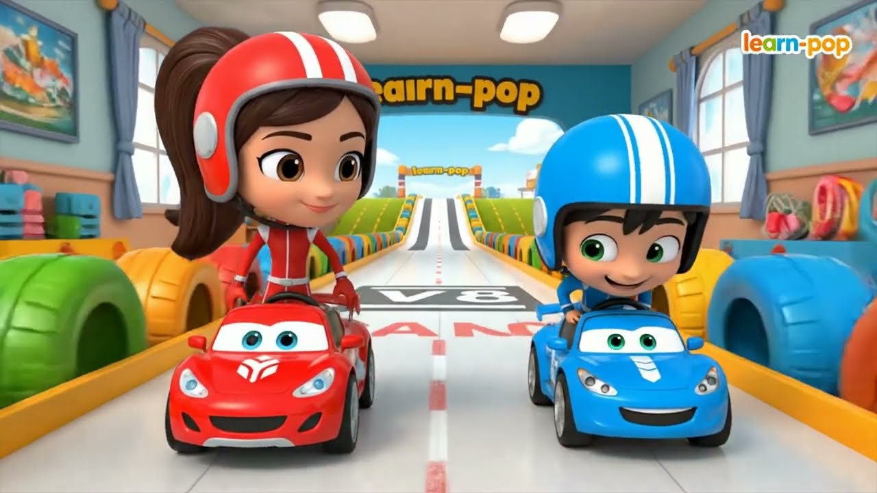 The Great Shape Race! 🔵 Learn Shapes with Racing Cars for Kids | #learn_pop #shapes #pawpatrol #kids