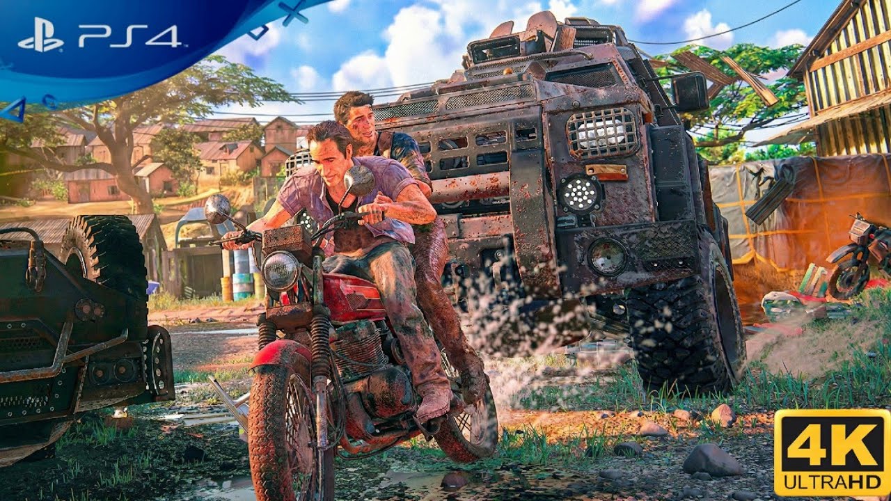 Uncharted 4 🔥 Epic Chase scene | PS4 Slim Gameplay #ps4 #gaming 
