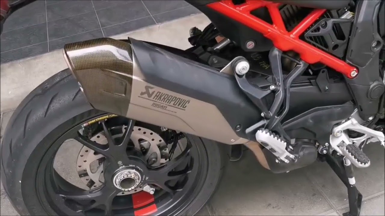 qd exhaust decat on multistrada v4 with akrapovic muffler sound check