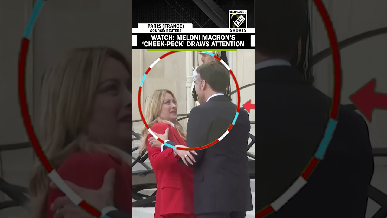 VIRAL VIDEO: Italian PM Meloni, French President Macron&rsquo;s &lsquo;cheek peck&rsquo; draws attention