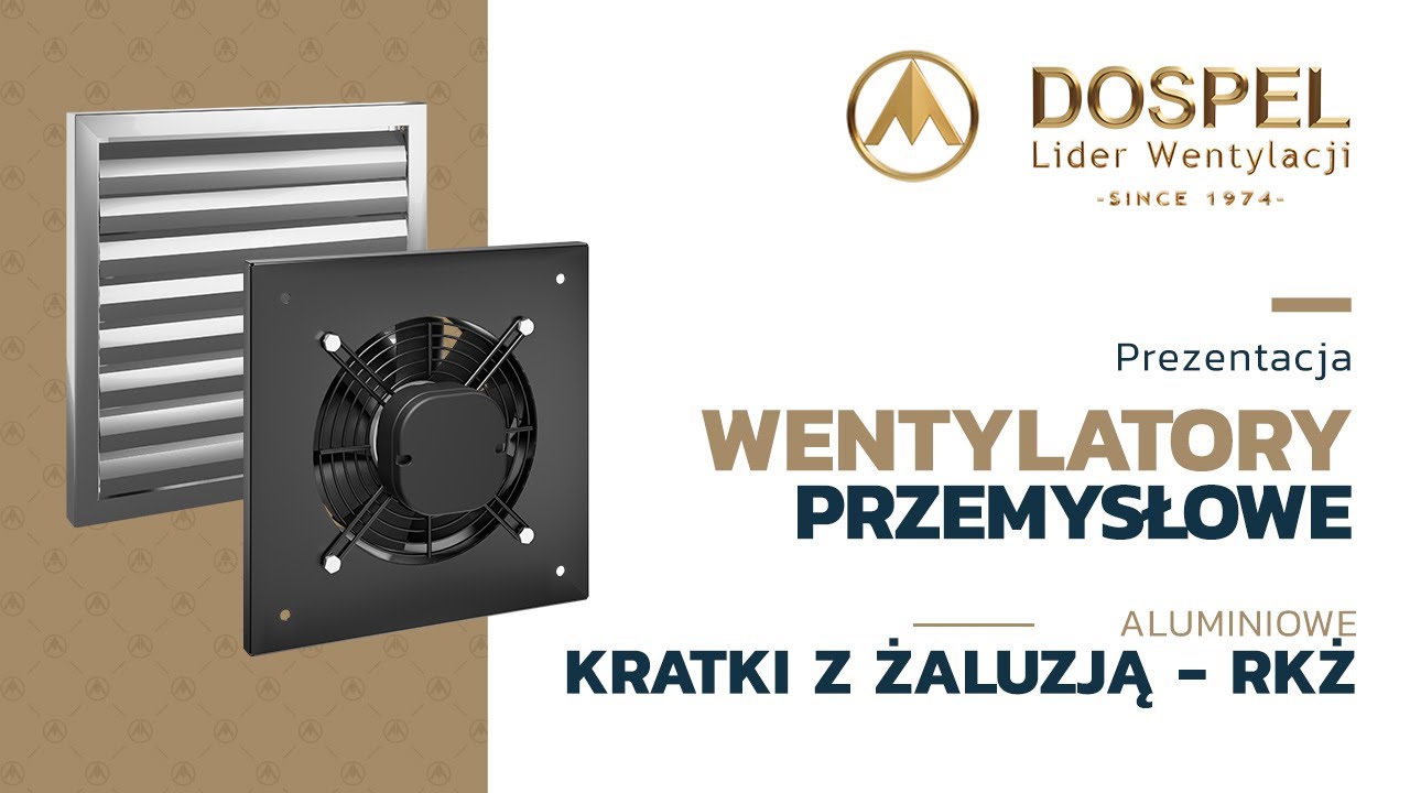 Wentylatory przemysłowe WOKS z dedykowanymi aluminiowymi kratkami z żaluzją - RKŻ |Wentylacja|Dospel