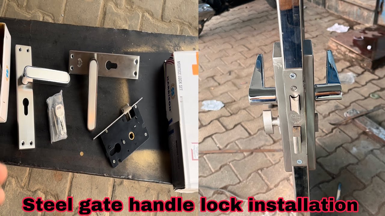 Stainless steel door lock installation / Homemade security lock