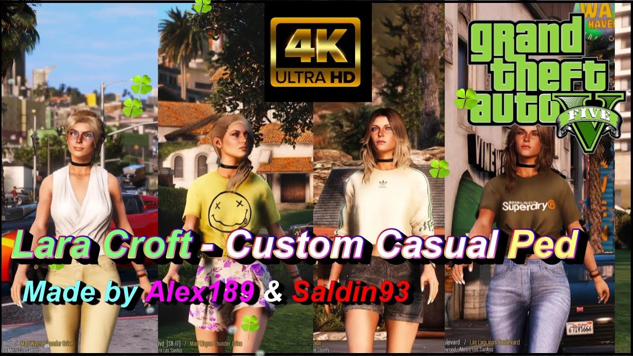 GTA V : Lara Croft Custom Casual Ped by Alex189