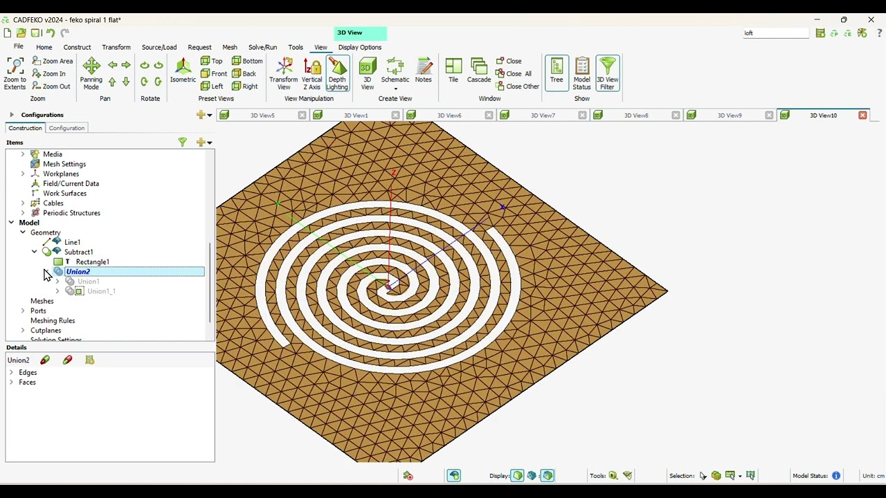 Spiral Antenna using Altair FEKO