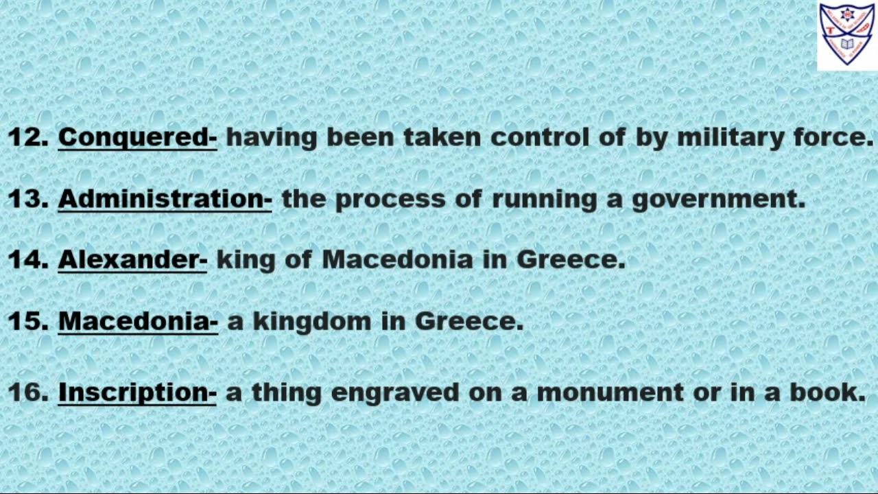 Our History-Keywords and its meaning(Sub-4 )Subject-S.S (History)