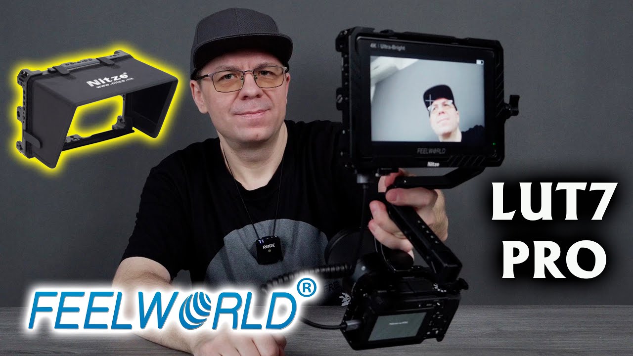Накамерный монитор FEELWORLD LUT7 PRO + установка клетки Nitze
