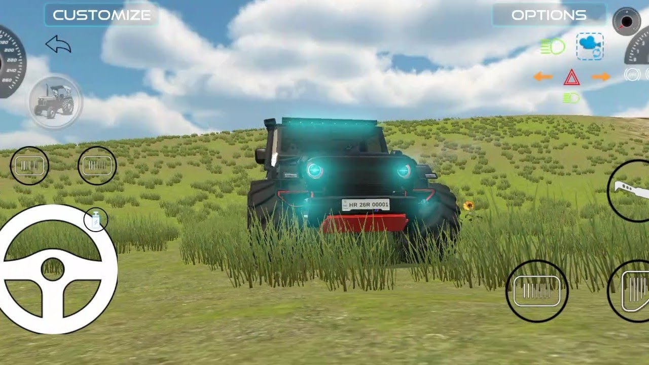 black modified Thar offroad game (Indian vehicle Simulator 3D) Android gameplay. 