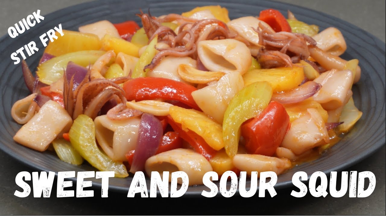 Quick Stir Fry Sweet and Sour Squid (Calamari)