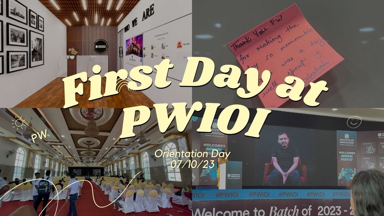 My First Day At PWIOI | Orientation Day | Welcome kit unboxing #physicswallah
