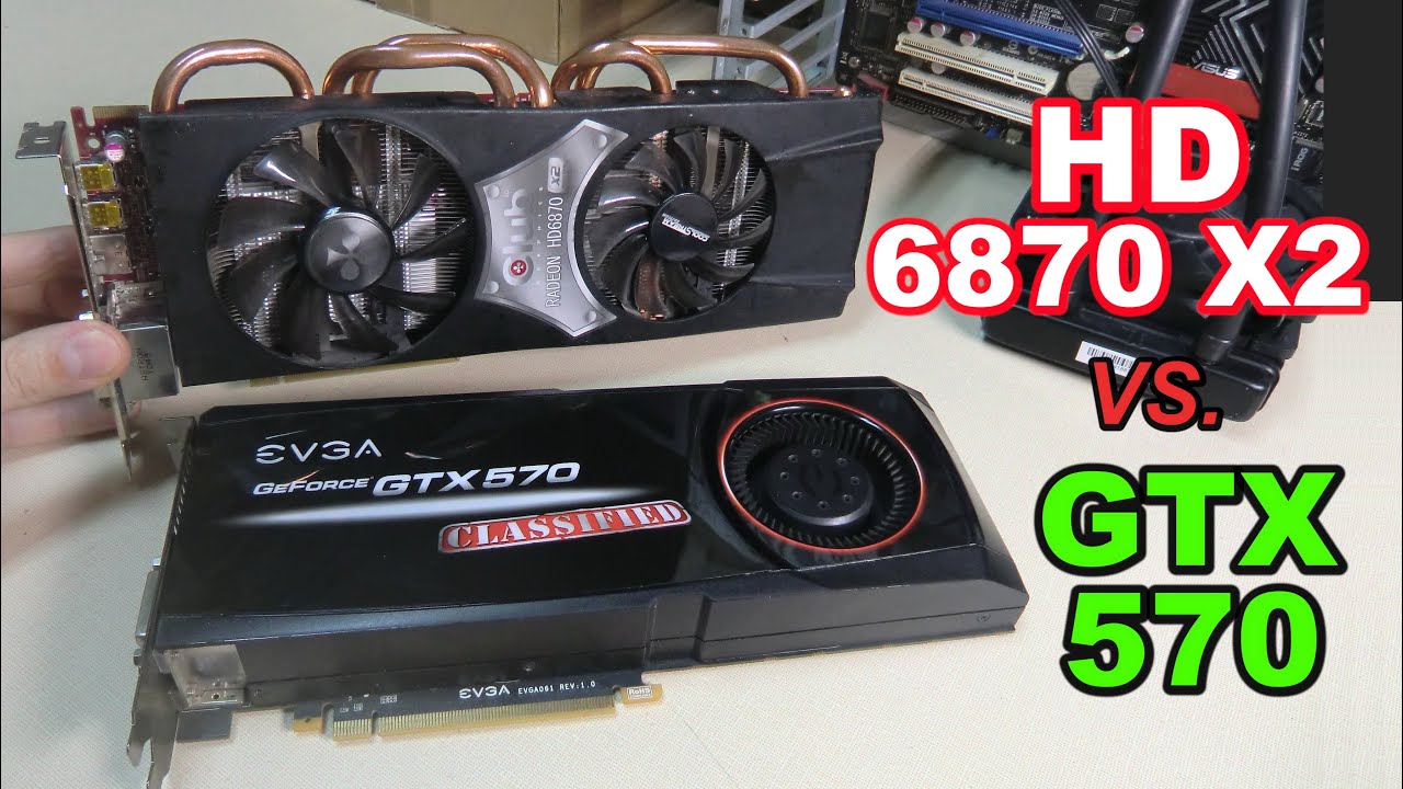 GeForce GTX 570 vs Radeon HD 6870 X2 on Intel XEON X5650 @ 4 GHz