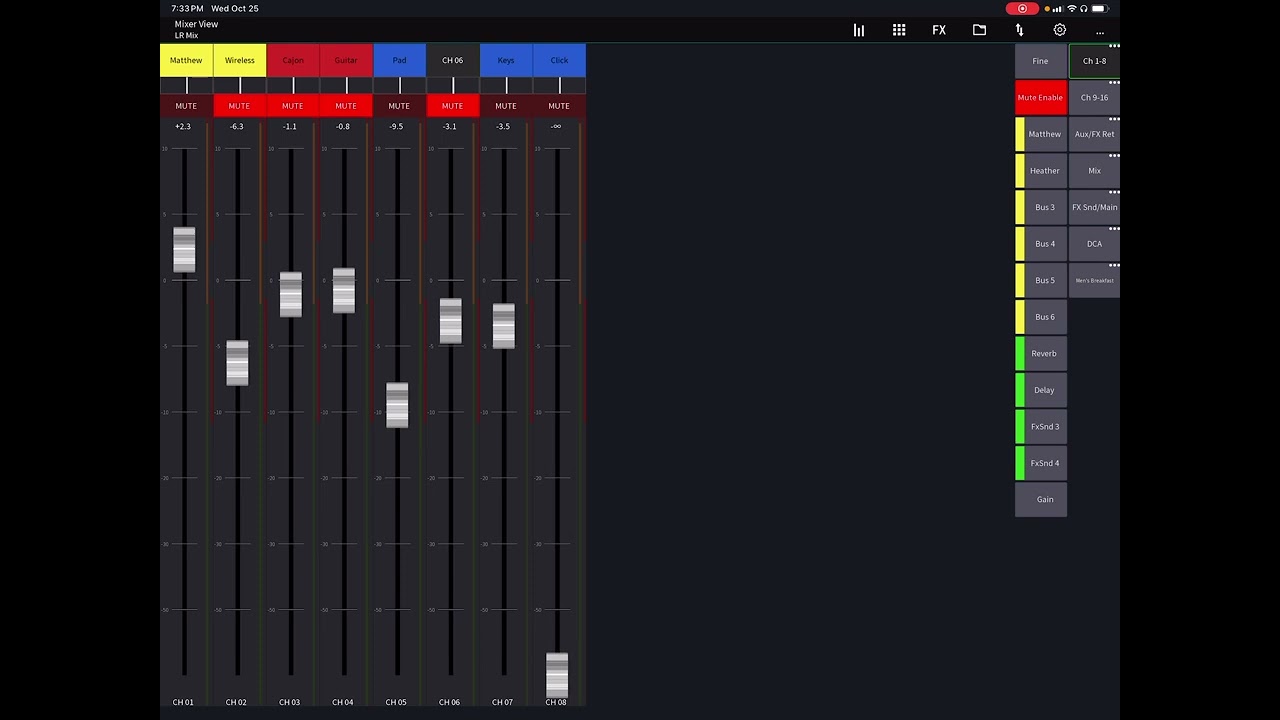 Behringer XR16 changing snapshots using Mixing Station