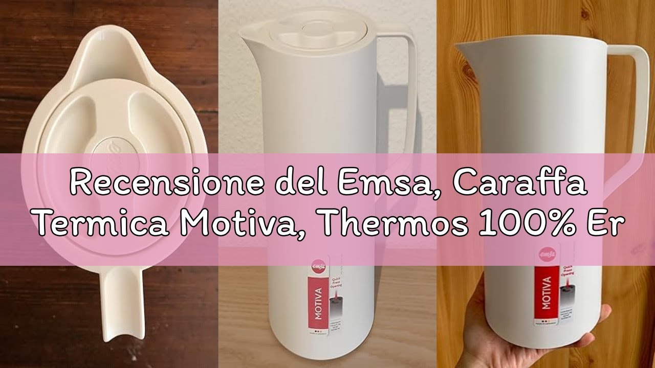 Recensione del Emsa, Caraffa Termica Motiva, Thermos 100% Ermetico con Ampolla in Vetro, Capacità 1